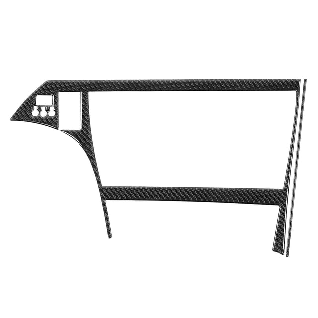 2Pcs Center Console GPS Display Frame Cover Panel Carbon Fiber Strip Trim Fit for Prius LHD 2012‑2015