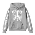 thumbnail image 4 of Wonitaaizi Girl Kids Halloween Hoodie with Pocket Skeleton Print Funny Pullover Oversized Sweatshirt for Girl (11-12 Years,Grey), 4 of 5