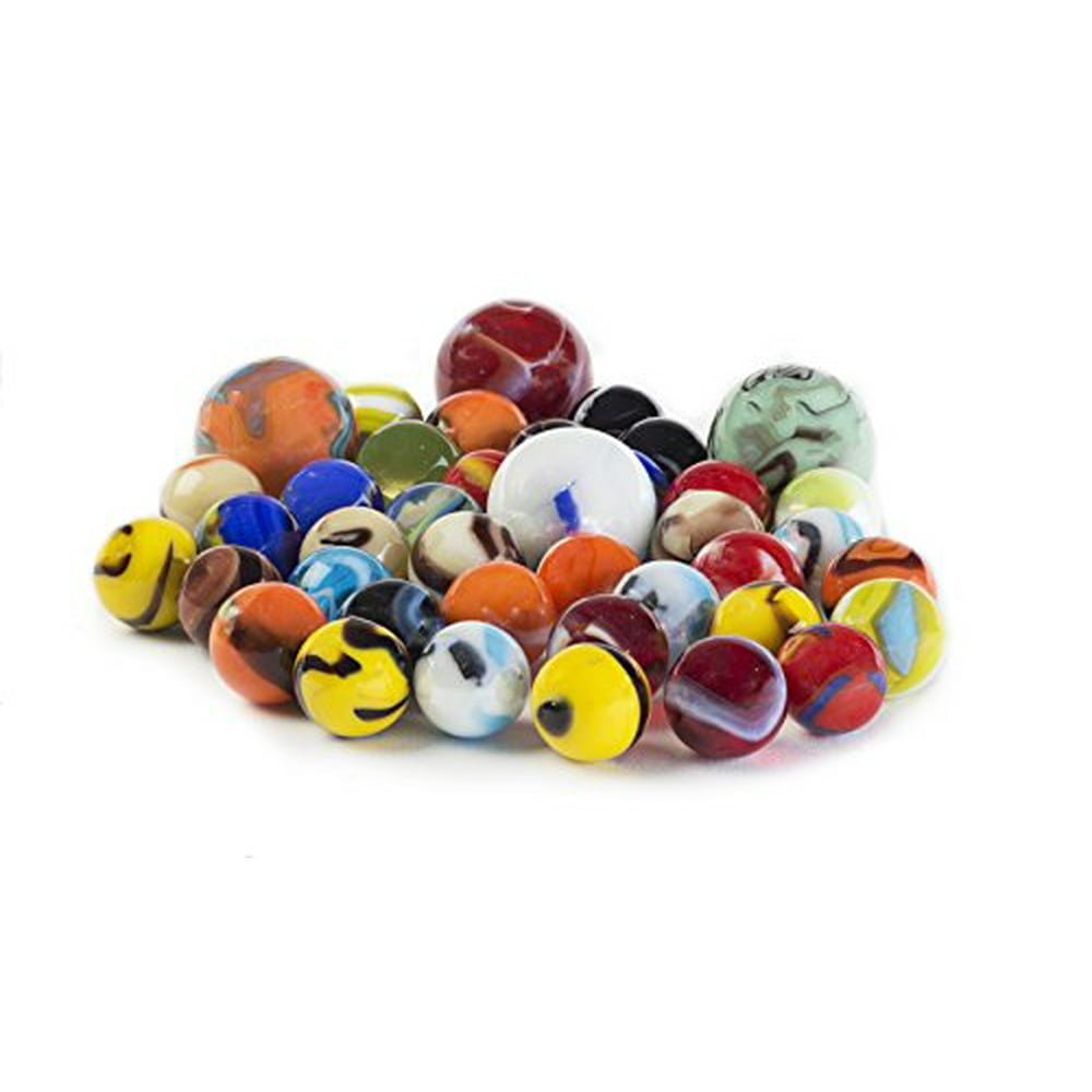 My Toy House Glass Marbles Bulk, Set of 40, (36 Players and 4 Shooters