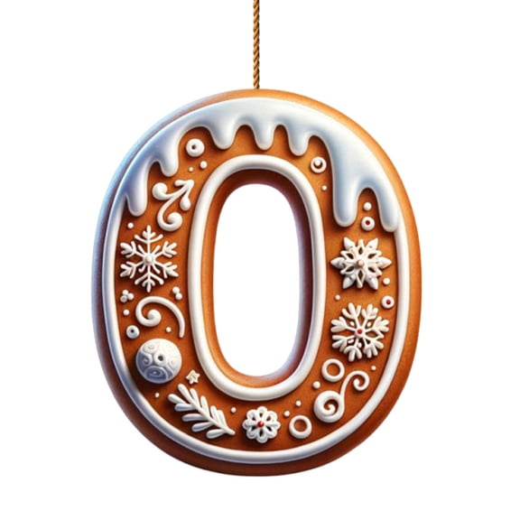 3.5 In 26 Alphabet Christmas Pendant, Random String Personalized Ornament, White Gold Rope Decor for Xmas Tree, Holiday Gift Decoration