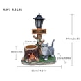 thumbnail image 3 of YIQMI Cat and Squirrel Garden Statue with Solar LED Street Lamp, Detachable Cat Figurine, Outdoor Resin Tree Stump Planter with Welcome Sign for Patio, Lawn, Porch Decor, 3 of 13