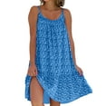 thumbnail image 1 of Gvmfive Summer Dress for Women Casual Floral Print Spaghetti Strap Loose Beach Dress, 1 of 6