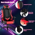 thumbnail image 4 of Goplus Chaise de Gaming Pivotante à 360° pour Ordinateur, Inclinable, Hauteur Réglable, Accoudoirs 4D, Rouge, 4 of 10