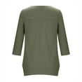 thumbnail image 7 of Daiosportswear Mexican Shirts Peasant Blouses Cotton Embroidered 3/4 Sleeve Summer V Neck Tunic Bohemian Tops Boho Clothes for Women Army Green M(M), 7 of 7