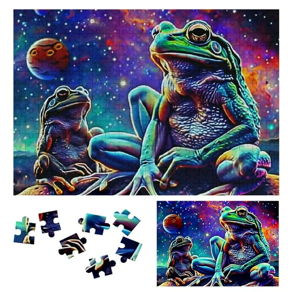 Shiartex Frog Wooden Jigsaw Puzzle, Impossible Hard Challenge for Adults, Gift for Family Friends, Premium Eco-Friendly Wood, Home Decor Art Piece 300 PCS