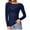 Navy, variant on Pntutb Womens See-Through Long Sleeve Seamless Arm Shaper Top Mesh Shirt Blouse