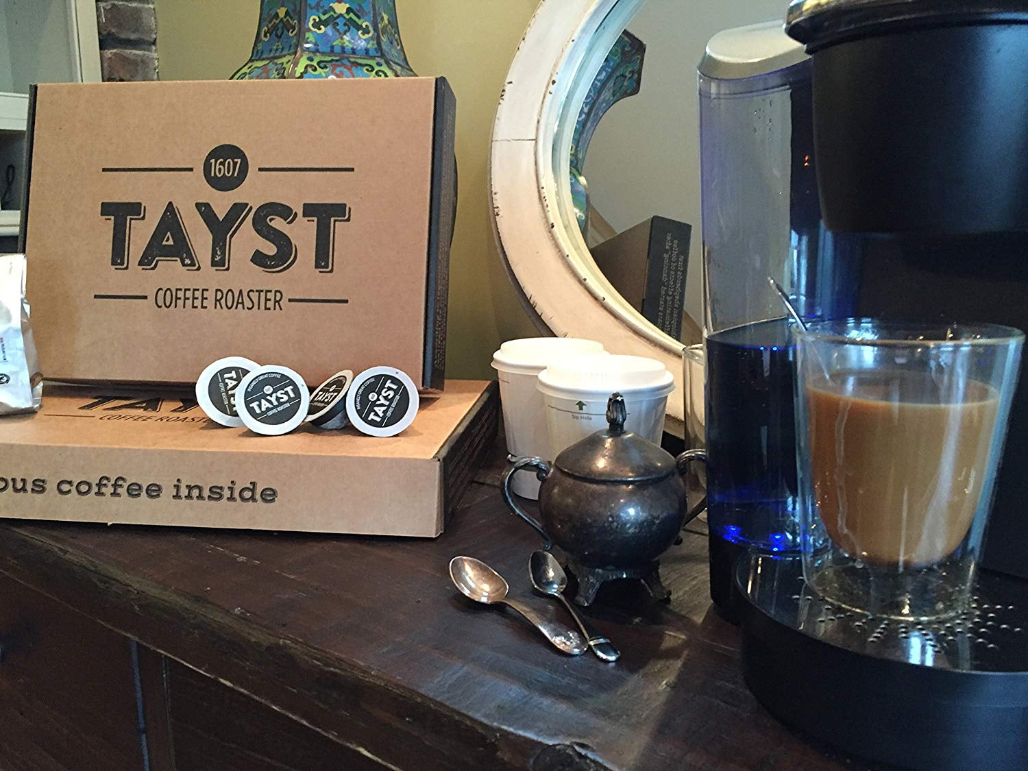 Tayst Medium Roast Coffee Pods | 100 ct. Medium Sample Box | 100% Compostable Keurig K-Cup compatible | Gourmet Coffee in Earth Friendly packaging