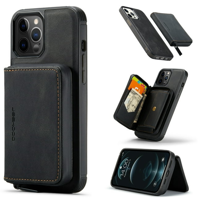 iPhone 13 Pro Case,Dteck Magnetic Leather Detachable Wallet Functional ...