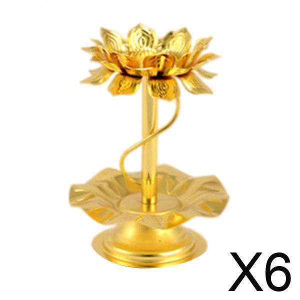 6 Portavelas Decorativos De Loto De 4 Pulgadas Para Interior Y Exterior