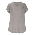 thumbnail image 6 of Luvior Women’s Summer Waffle Knit Short Sleeve Pocket T-Shirt – Textured Crew Neck Solid Breathable Top, Casual Everyday Basic Tee with Front Pocket, 6 of 6
