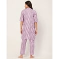 thumbnail image 4 of Moomaya Sleepwear, 3 Pcs Cotton Loungewear Set, Printed Top Pajama & Shrug Night Suit Set, 4 of 9