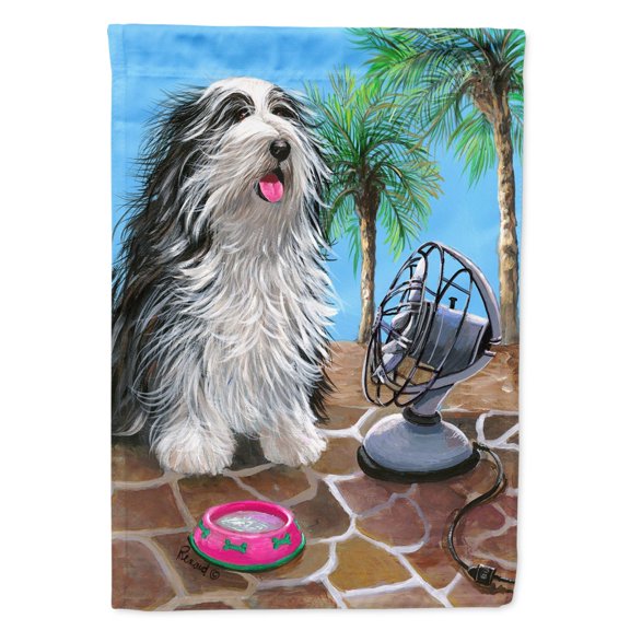 Carolines Treasures PPP3019CHF Bearded Collie Cool Summer Flag Canvas House Size  Large multicolor