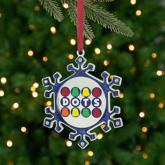 Northlight 3.5" Silver Plated Snowflake Dots Candy Logo Christmas Ornament - Blue/White
