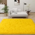 thumbnail image 6 of Janvonne Fluffy Area Rugs for Living Room,Bedroom,Dorms,5x7ft Soft Shaggy Sofa-side Carpet, Home Decor Aesthetic,Bright Yellow, 6 of 8