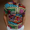 thumbnail image 2 of Mola De Panama Fish Men Zipper T-shirt Summer Casual Short Sleeve T-shirt Top, 2 of 7