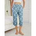 thumbnail image 4 of 3 Pack Womens Ultra-Soft Capri Pajama Pants Adjustable Waistband Sleepwear Bottoms Sleep Pants Plus Size S-XXXL, 4 of 5