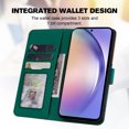 thumbnail image 3 of Cute Cartoon Wallet Phone Case for Samsung Galaxy A34 5G with Card Holder Soft PU Leather Kickstand Cover for Men and Women Magnetic Shockproof Protective with Lanyard, Darkgreen, 3 of 9
