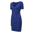 thumbnail image 5 of Ketyyh-chn99 Robes d'Invitée de Mariage pour Femmes Grande Taille Jupes pour Femmes Vêtements Manche à Volants à Étages Robe Trapèze Courte Bleu,5TG, 5 of 5