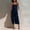 Dark Blue, variant on Women Cotton Linen Overalls Square Neck Sleeveless Capris Rompers Casual Comfy Jumpsuits with Pockets
