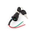 thumbnail image 2 of Unique Bargains 3 Wires Scooter Go Kart ATV Electric Bikes Ignition Switch Lock with 2pcs Keys Black, 2 of 2