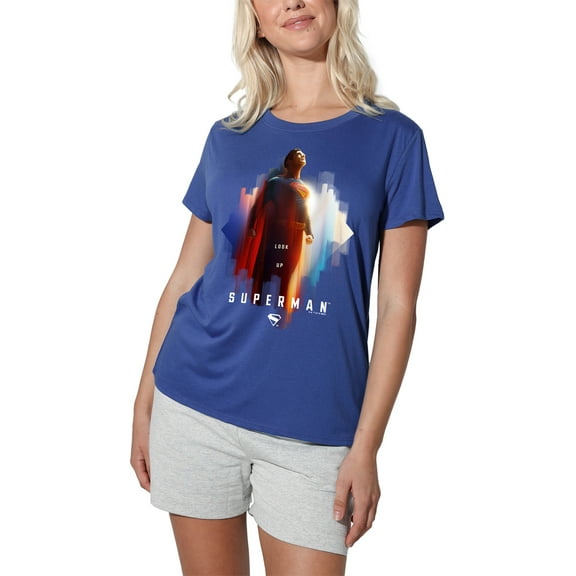 Superman 2025 Look Up Shield Women's Loose T-Shirt