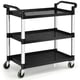 thumbnail image 1 of Carrito de Plástico de Utilidad Costway con 3 Estantes Negro + Plateado, 1 of 5