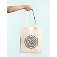 thumbnail image 3 of Smartprints Mandala Sunflower Lineart Tote Bag - Image by Shutterstock, One Size Cotton Canvas Tote Bag, 3 of 4