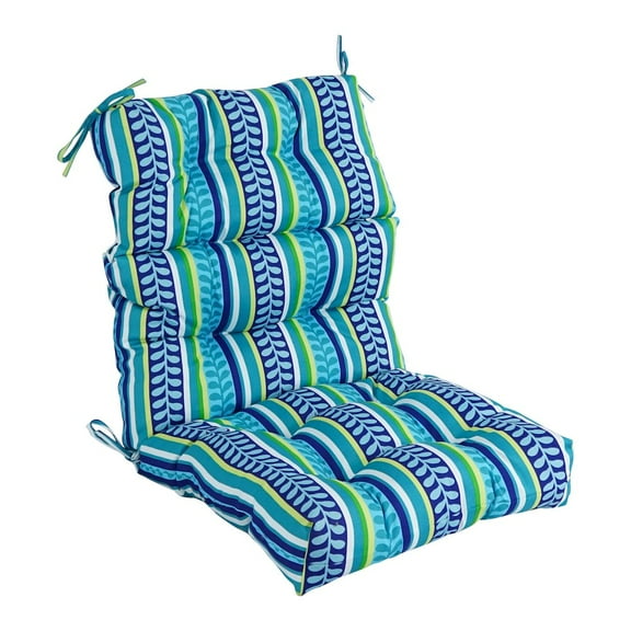 Blazing Needles 22-inch by 45-inch Spun Polyester Patterned Outdoor Tufted Chair Cushion