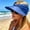 Blue, variant on Women's UPF 50 UV Protection Sun Visor, Foldable Wide Brim Solid Bucket Hat Lightweight for Outdoor Beach Pink