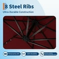 thumbnail image 3 of HELLONE 10FT Solar Lights Cantilever Umbrella outdoor patio, Offset Patio Umbrella with Easy Lift & Tilt Adjustment, UV Protection Fade Resistant for Deck, Pool, Garden, Burgundy, 3 of 8