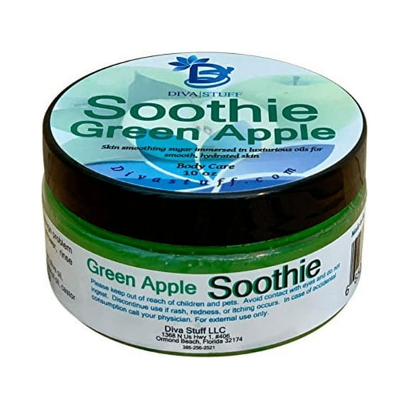 Green Apple Soothie! Non Foaming Sugar Scrub for Dry Skin by Diva Stuff