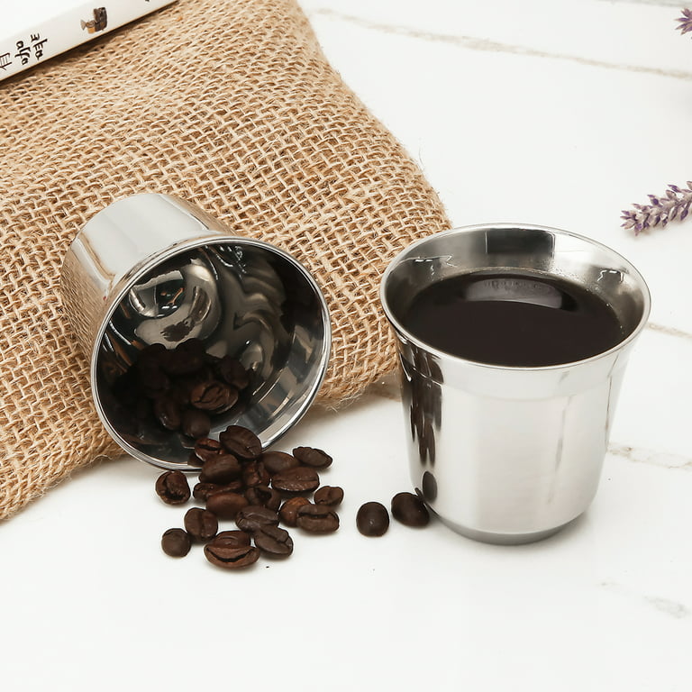 New Stainless Steel Espresso Cups Double Walled Vacuum Insulated Heat  Resistant Coffee Cups Unbreakable Small Cup