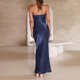 thumbnail image 5 of Vestidos de Fiesta Elegantes ajustado para mujer con hombros descubiertos y espalda descubierta ropa de fiesta elegante Ygjytge azul oscuro T XL para Mujer, 5 of 5