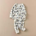 thumbnail image 6 of FINALGANG Boys Kids Cartoon Prints Homewear Set Long Sleeve Crewneck Loose Fit Top Elastic Waisted Pants For Daily Home Relaxation Adorable Outfits, 6 of 7