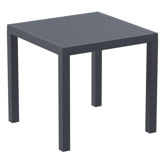 Luxury Commercial Living 31.5" Gray Square Outdoor Patio Dining Table