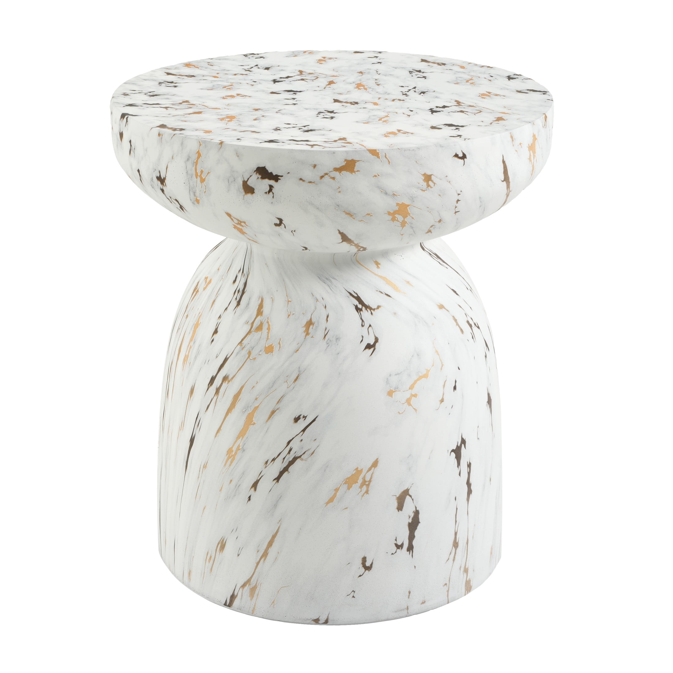 Christopher Knight Home Lightweight MGO Accent Side Table with Hourglass Silhouette, Alabaster