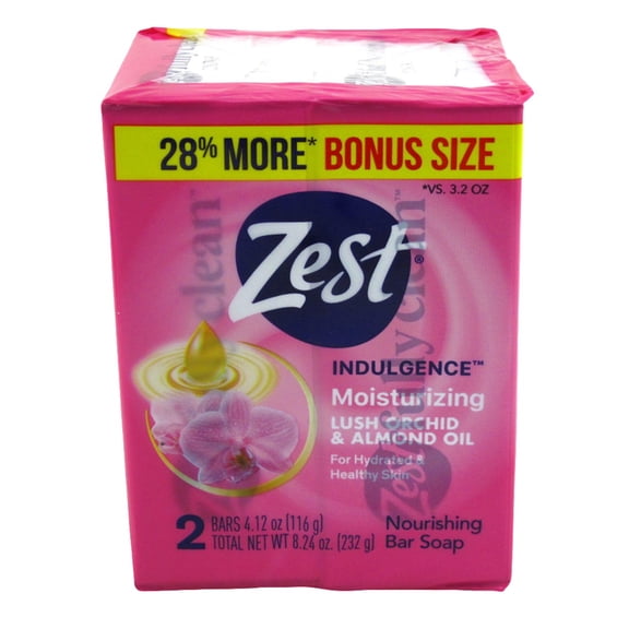 Zest Indulgence Moisturizing Lush Orchid & Almond Oil Bar Soap