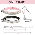 thumbnail image 7 of Miaocao 2 Pack Diamond Cat Collar with Bells and Safety Belt, Adjustable Soft Velvet Kitten Collar with Bling Heart Jewelry, Cute Purple & Pink Cat Collars for Girls & Boys(Neck Girth 8"-10"), 7 of 7