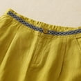 thumbnail image 5 of Dpytoraw Retro Embroidered Linen Wide Leg Pants For Women Summer Casual Trousers With Comfortable Draping Style Women's Casual Pants With Pockets Yellow L, 5 of 5