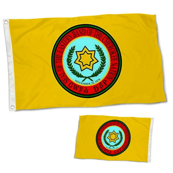 Dutern Double Sided Eastern Band Cherokee Flag Banner 3 Ply with Brass Grommets 2x3 Feet