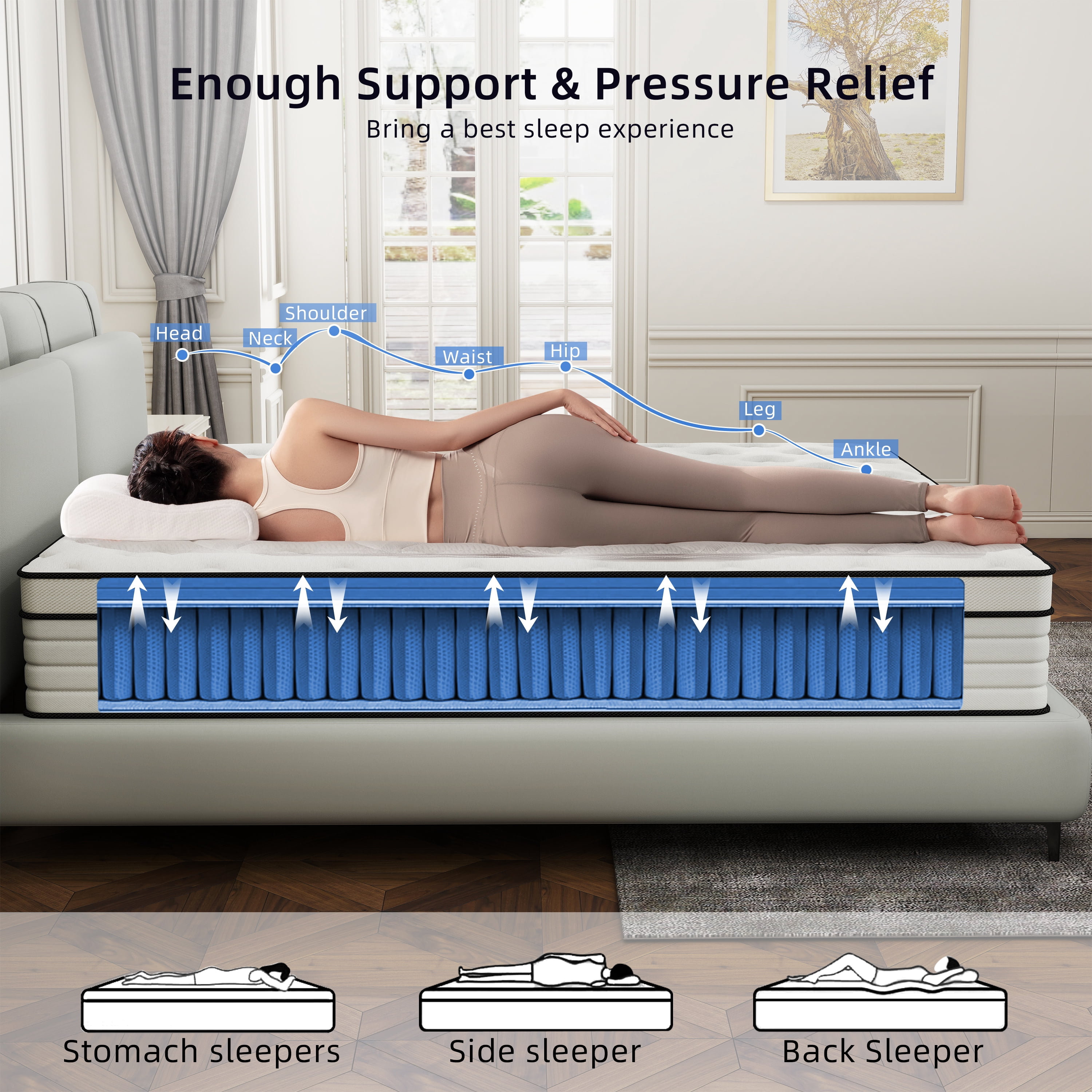 lemontalking 12 Inch Mattress Full Bed Size Mattress In A Box Hybrid Mattress