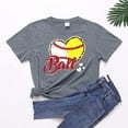 thumbnail image 2 of BJUTIR Womens Tops T-Shirts Baseball Heart T Shirt Cute Graphic Baseball Heart T Shirt Clothes, 2 of 5