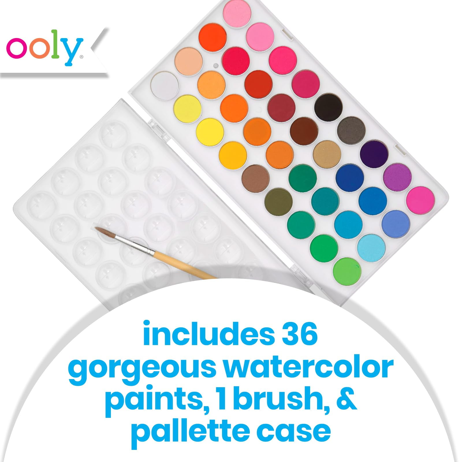 OOLY Lil' Watercolor 36-Piece Painting Set, Essential Kids Art Kit
