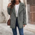 thumbnail image 4 of Yangnuo Womens Trendy Warm Lapel Suede Cotton Jacket 2025 Women Winter Solid Velvet Coat Long Sleeve Turn-down Collar Zipper Jacket Overcoat, 4 of 5