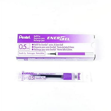 Pentel Refill Ink For EnerGel Gel Pen, (0.5mm) Needle Tip, Violet Ink, Box of 12 (LRN5-V)