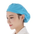 thumbnail image 4 of Worker Hat Solid Color Multipurpose Breathable Dust Cap Kitchen Restaurant Bakery Chef Hat for Women Men, 4 of 10