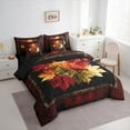 thumbnail image 3 of jejeloiu Orange Maples Bedding Comforter Set 7-Piece,Hello Fall King Bedding Sets,Autumn Leaves Bed Sheets For Children,Microfiber Bedroom Decor Reversible, 3 of 8