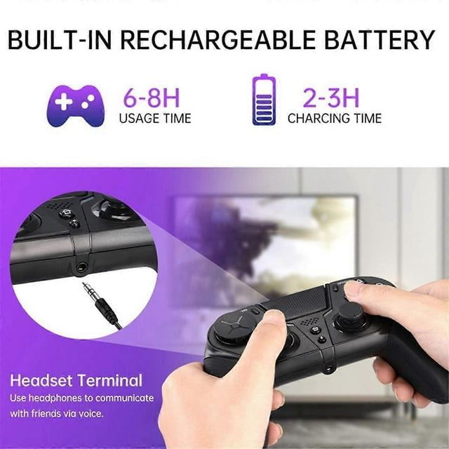 Wireless Bluetooth Controller for / Slim/Pro Game Console Joystick Gamepad with Turbo Programmable Button-