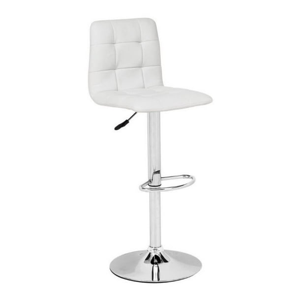 Zuo Oxygen 45" Faux Leather Bar Stool in White