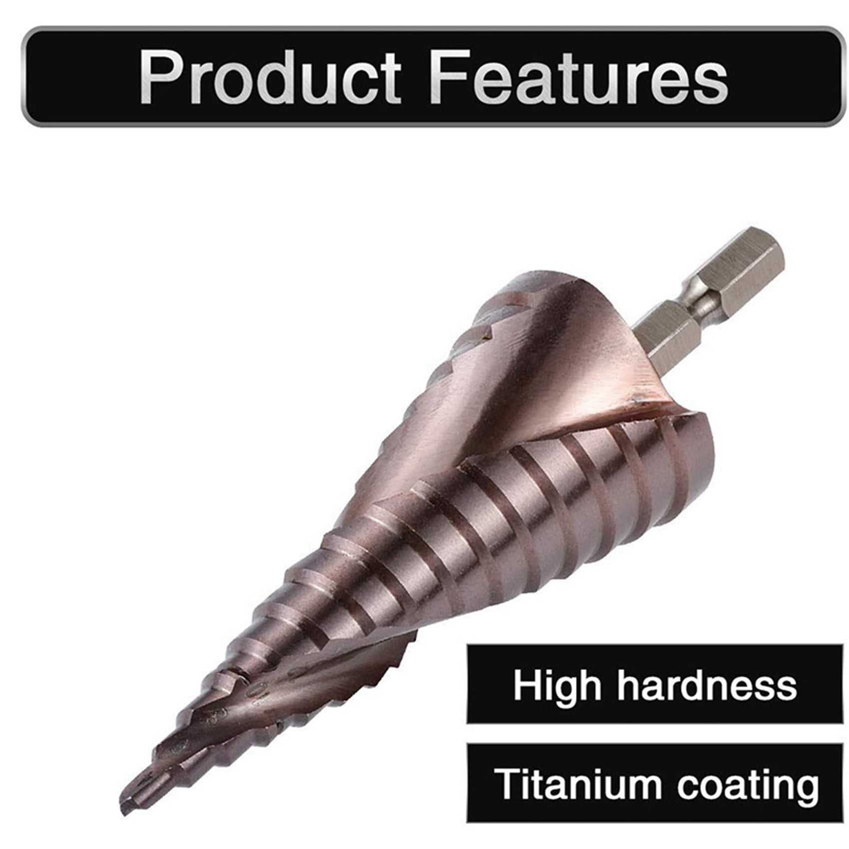 2X M35 HSS Co Step Drill Bit Cobalt Cone Drill Bits 4-32mm Wood Stainless Steel Metal Hole Saw Tool Set Hex,2 * 4-32mm Drilling Bit,Bronze